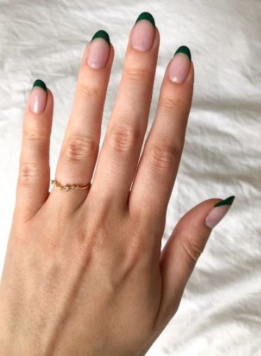 sage green french tip
