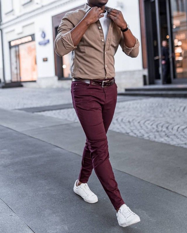 brown shirt matching pant colour